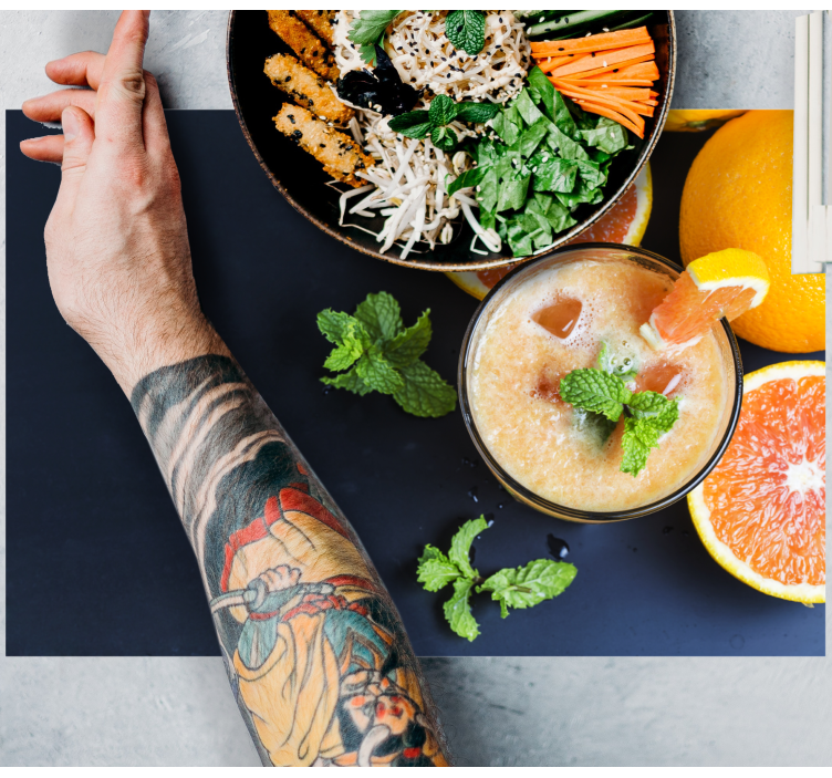 Placemat for home fresh citrus beverage - TenStickers