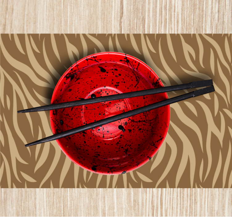 Placemat scarlet bowl with chopsticks - TenStickers