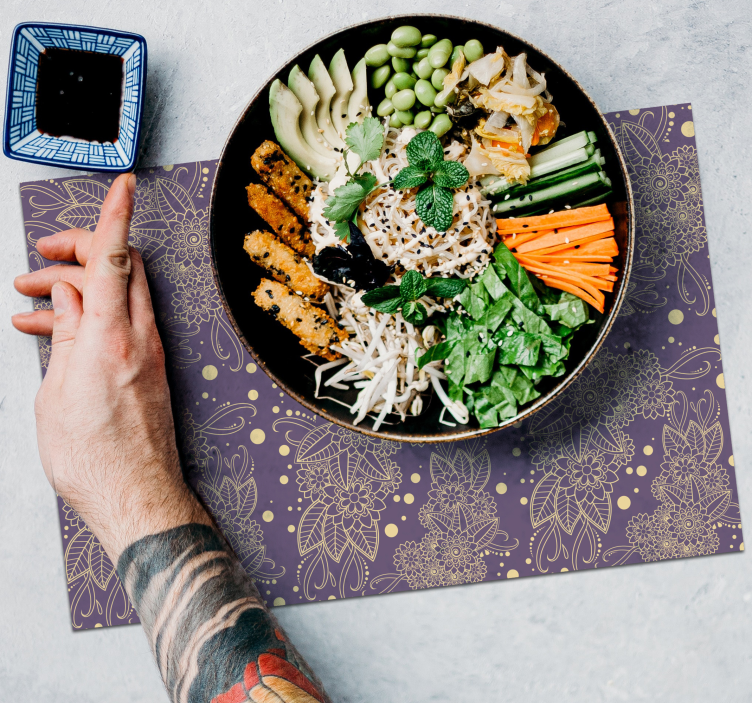 Placemat with botanical illustration design - TenStickers