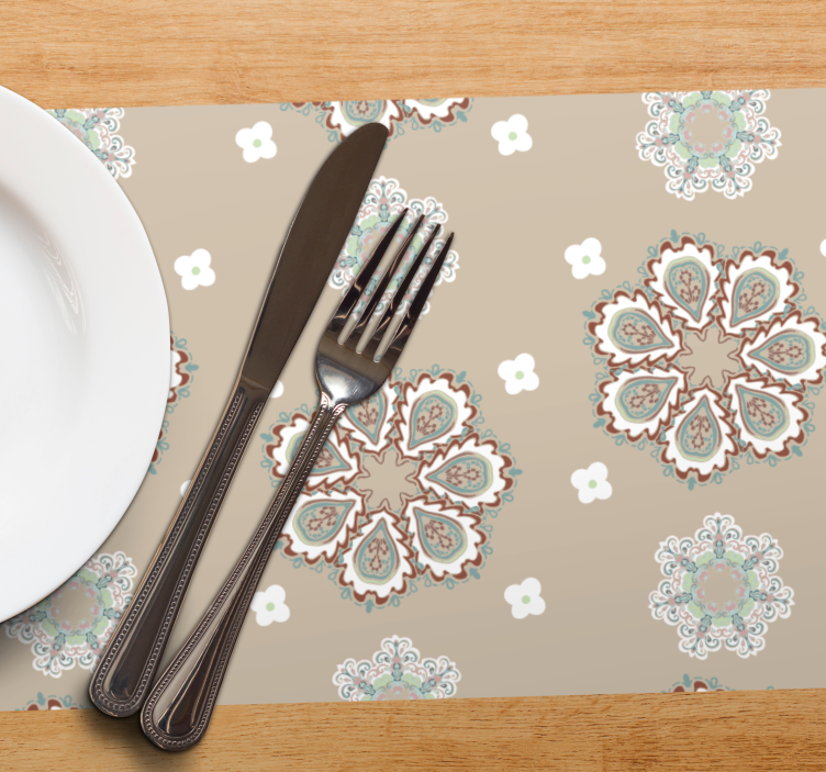 Placemat with elegant floral patterns - TenStickers