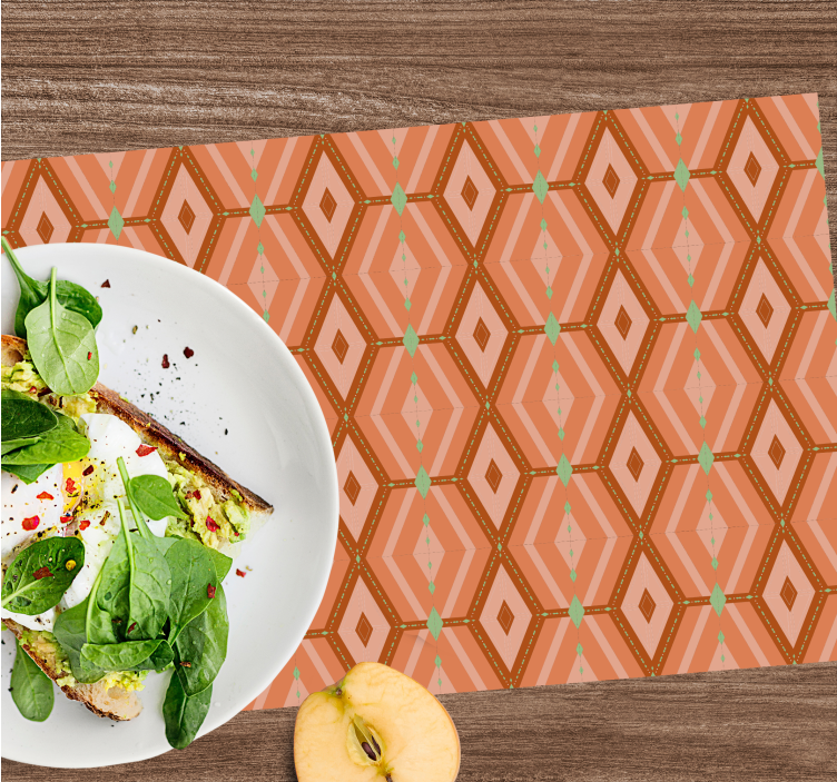 Placemat with geometric hexagonal design - TenStickers