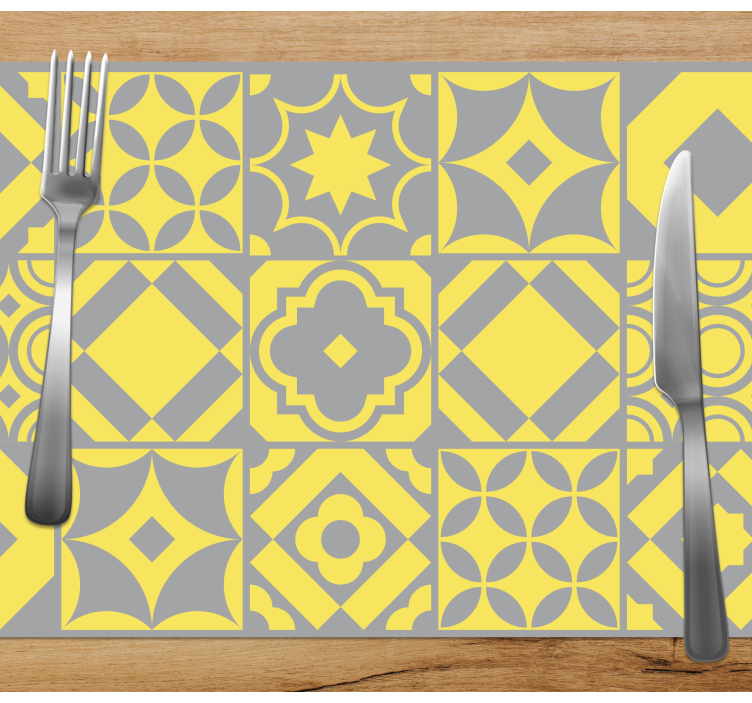 Placemat with geometric pattern tiles - TenStickers