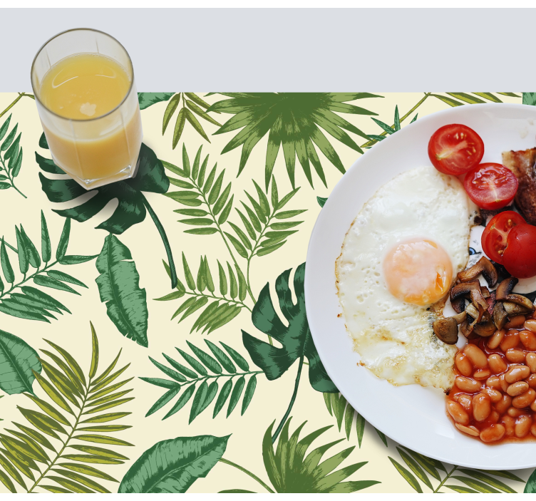 Placemat with leafy tropical design - TenStickers