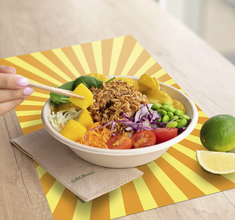 Placemat with quote bold sunburst design - TenStickers