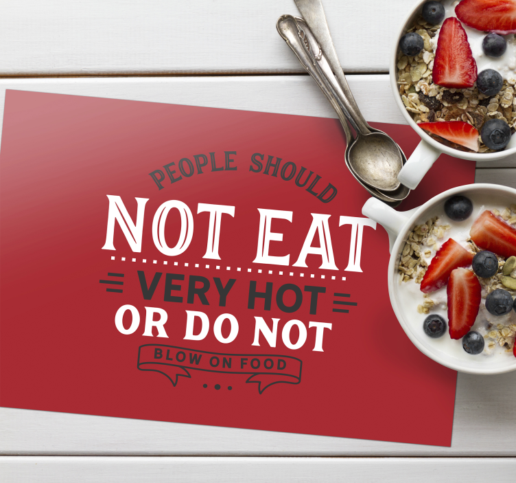 Placemat with quote eat mindfully and enjoy - TenStickers