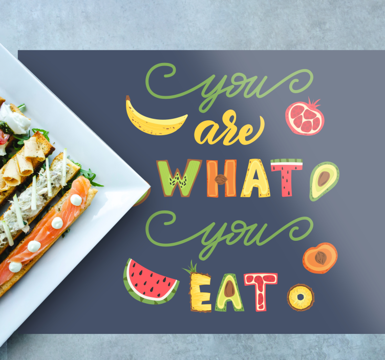 Placemat with quote eat well live colorfully - TenStickers