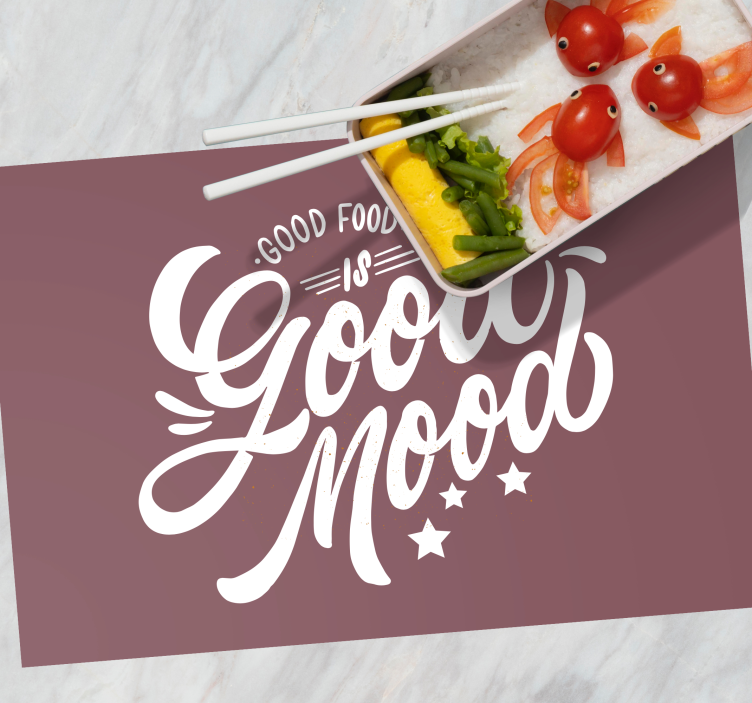 Placemat with quote good food vibes - TenStickers