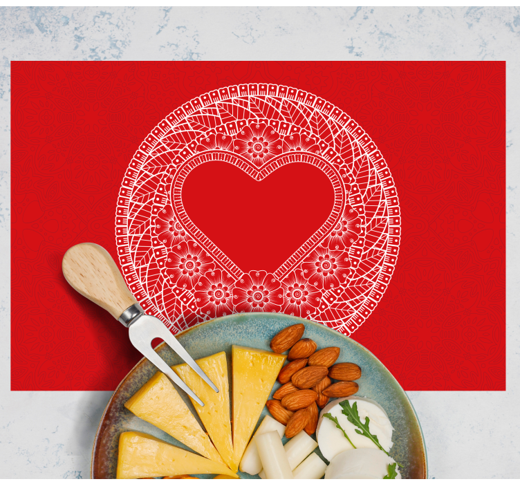 Placemat with quote heart motif design - TenStickers