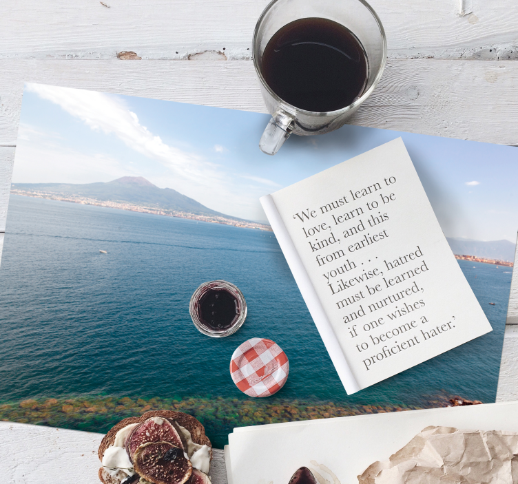 Placemat with quote love is the greatest adventure - TenStickers