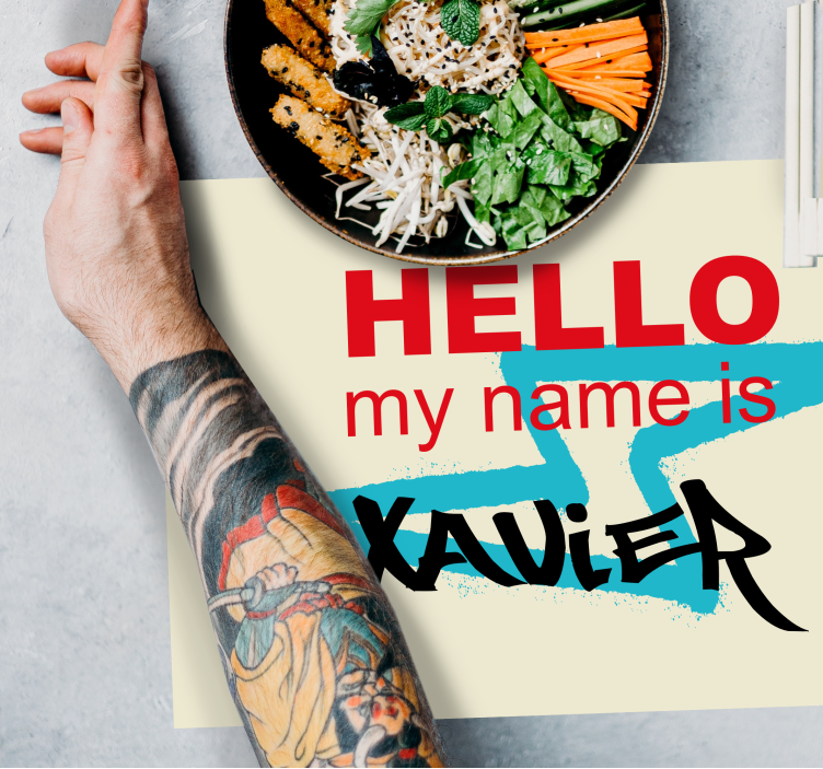 Placemat with quote personalized name announcement - TenStickers
