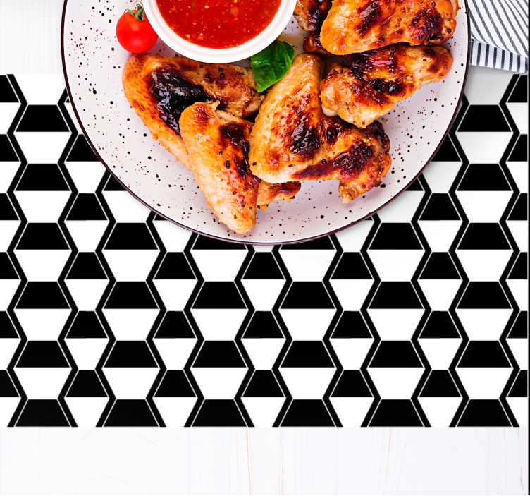 Placemat with stylized hexagonal design - TenStickers