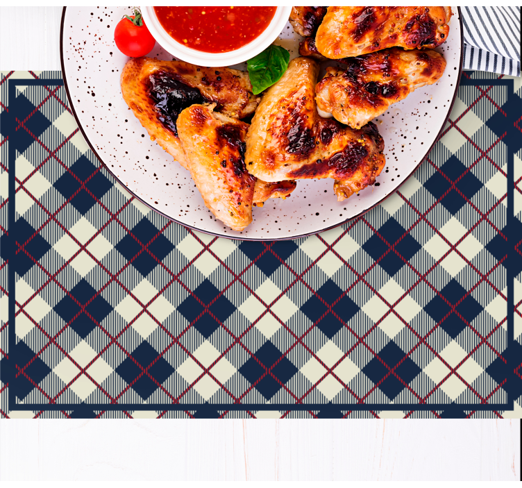 Plaid patterned surface placemat - TenStickers