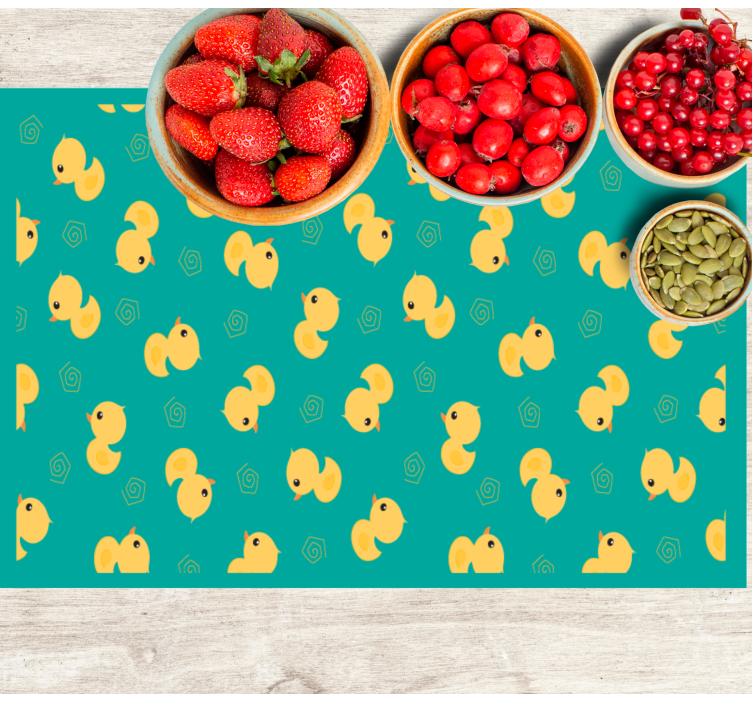 Plastic yellow ducks patterm modern placemats - TenStickers