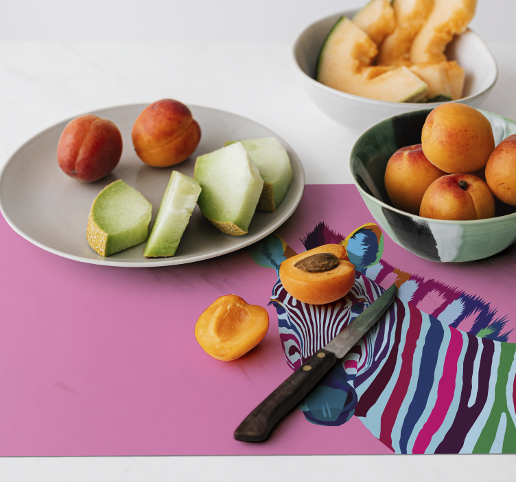 Pop Art zebra vinyl placemats - TenStickers