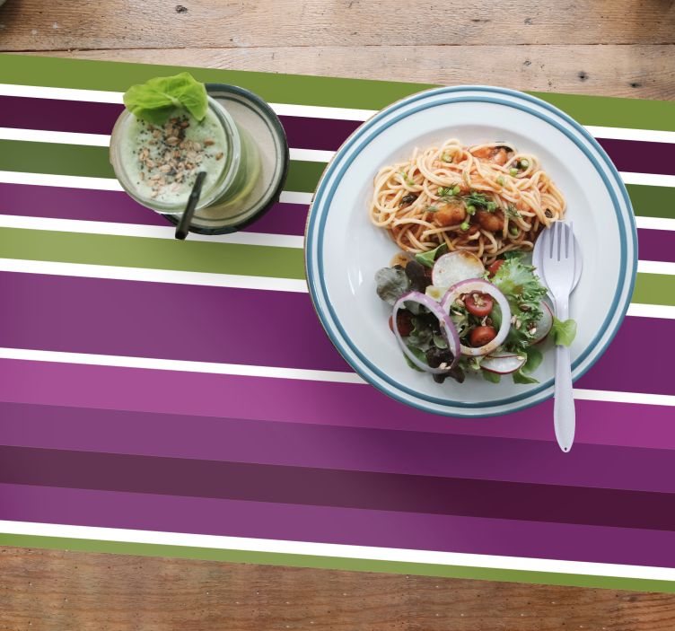 Purple and green horizontal  modern placemats - TenStickers