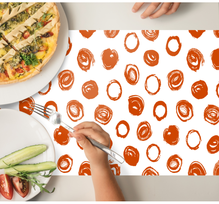 Red dots modern placemats - TenStickers