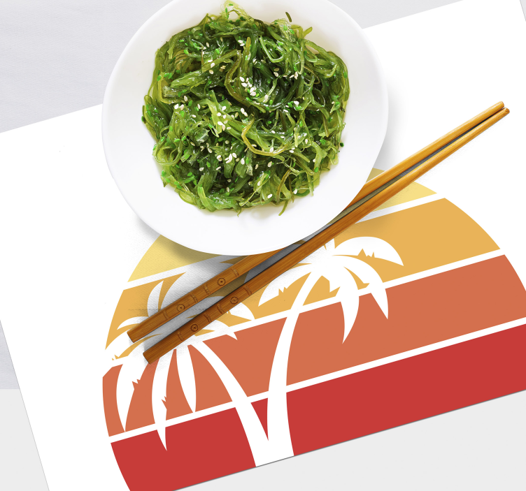 Retro Sunset 70's sun placemats - TenStickers