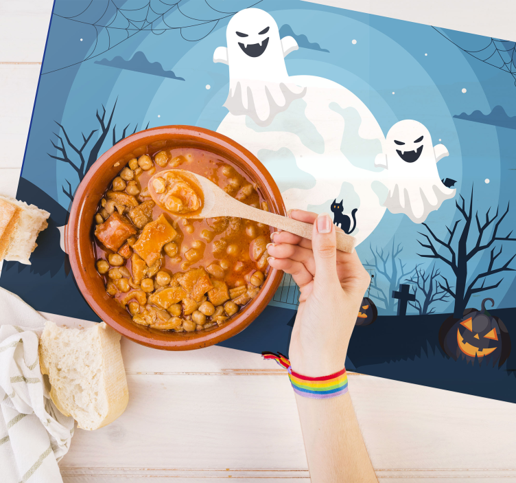 Scary Ghosts Halloween placemats - TenStickers