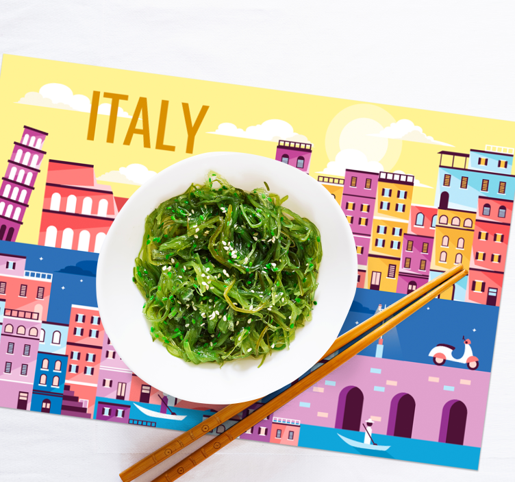 Skyline of Italy restaurant placemats - TenStickers