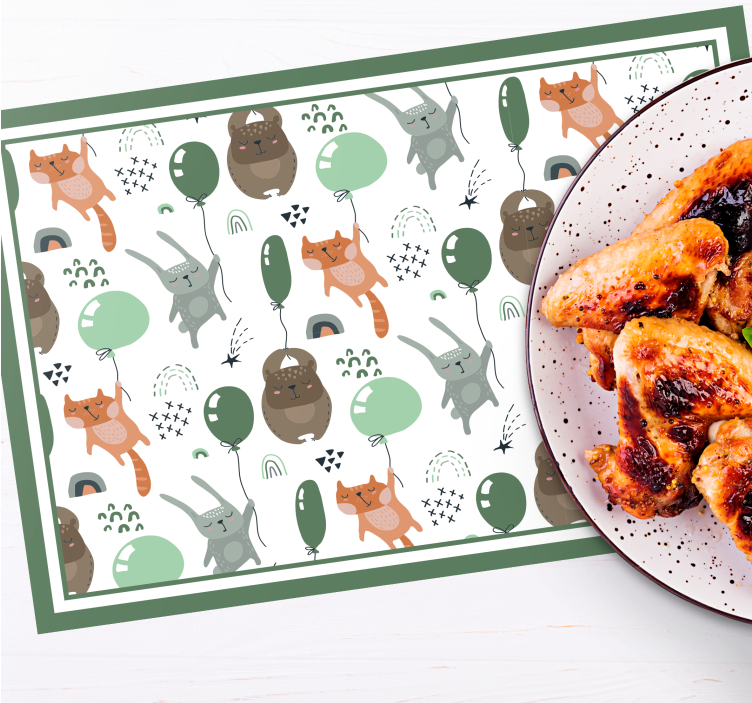Squirrel Bear Cute Rabbit children placemats - TenStickers