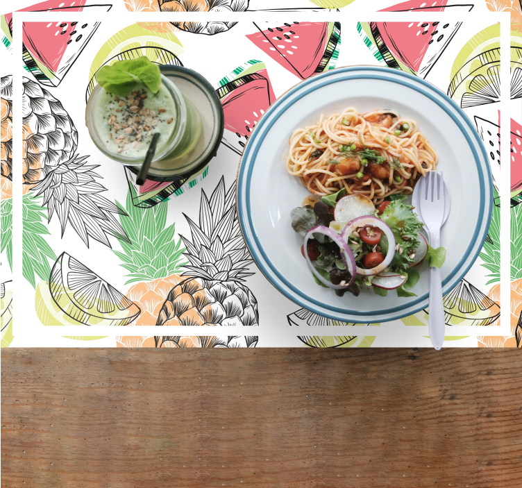 Summer fruit colorful pattern modern placemats - TenStickers