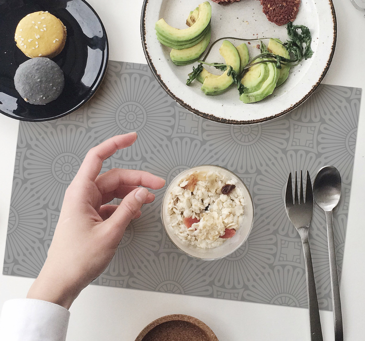 Textured grey finish placemat - TenStickers