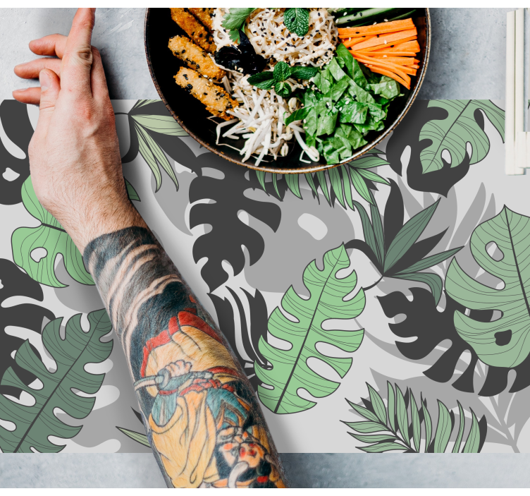 Tropical leaf motif placemat - TenStickers