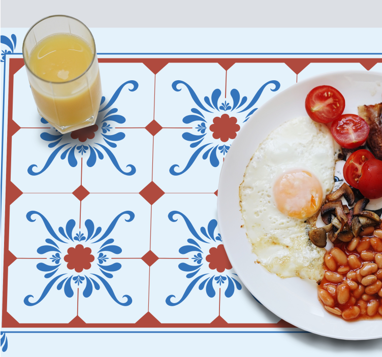 Vintage floral pattern placemat - TenStickers