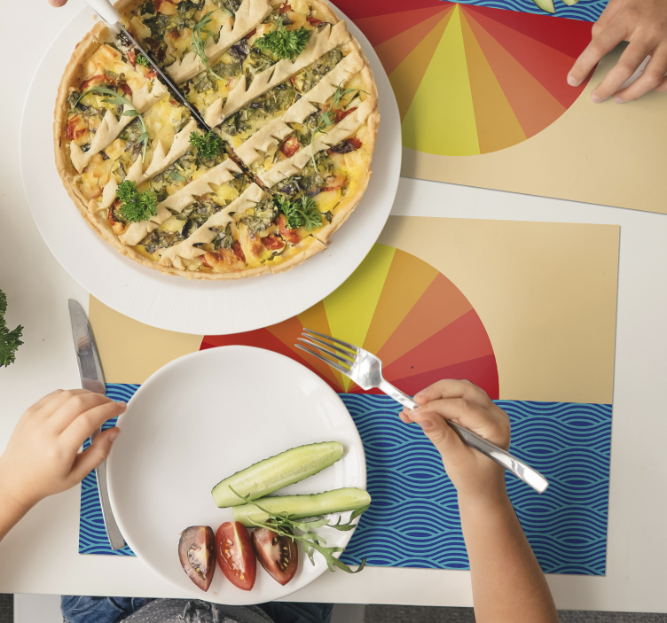 Vintage Sunset 70's sun placemats - TenStickers