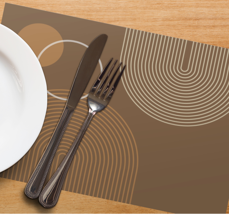 Warm geometric arches modern placemats - TenStickers