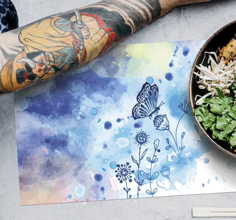 Water colour butterfly placemats - TenStickers