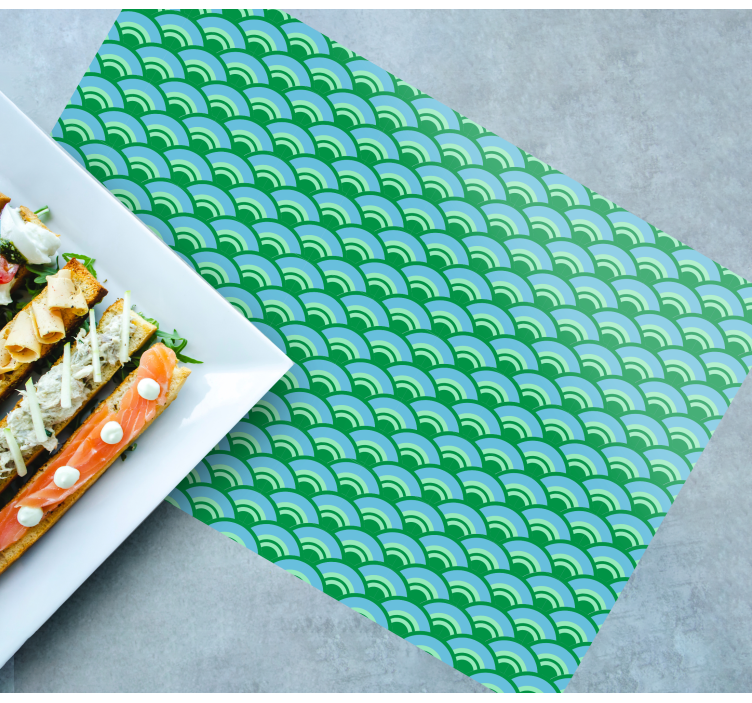 Wavy green motif placemat - TenStickers
