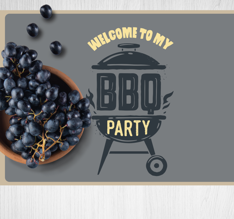 Welcome to barbeque party restaurant placemats - TenStickers