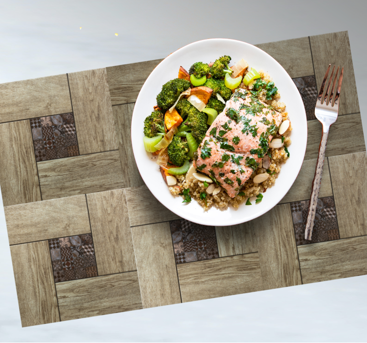 Wooden pattern surface placemat - TenStickers