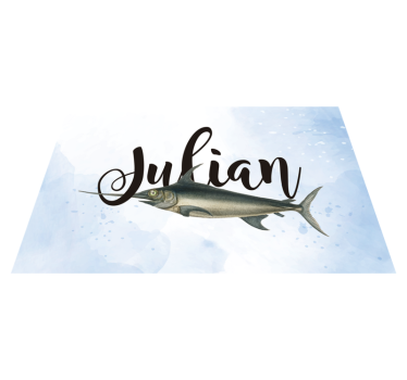 Swordfish with name fish vinyl placemats - TenStickers