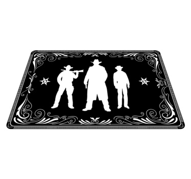 Cowboy and horses pattern black vinyl placemats - TenStickers
