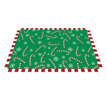 Green Candy Cane Christmas table mats - TenStickers