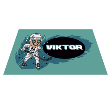 Funny hockey Player with name Personalised table mats - TenStickers