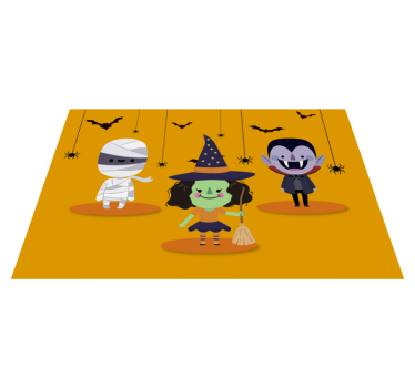 happy witch mummy and vampires Halloween table mats - TenStickers