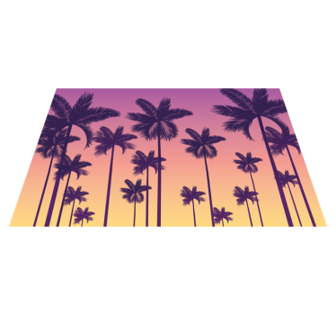 Sunset Palms 70's sun vinyl placemats - TenStickers