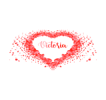 Petals forming heart with name Personalised table mats - TenStickers