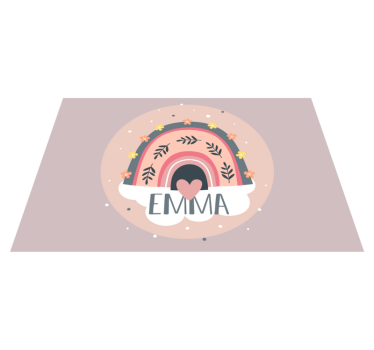 Rainbow with names for kids Personalised table mats - TenStickers
