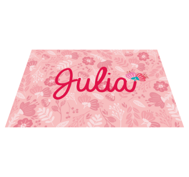 Personalisable placemat floral personalized design - TenStickers