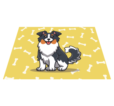 cute animal on yellow background round placemats - TenStickers