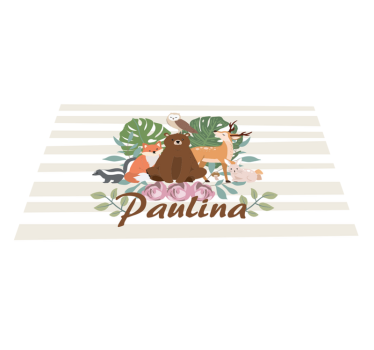 Whimsical animal gathering children placemat - TenStickers
