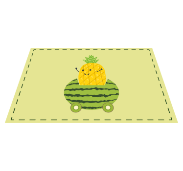 Funny pineapple in a watermelon car kids table mat - TenStickers