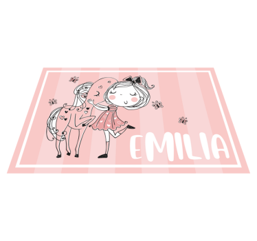 Princess with a pink dress kids table mat - TenStickers