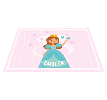 Cute princess with stars and birds kids table mat - TenStickers