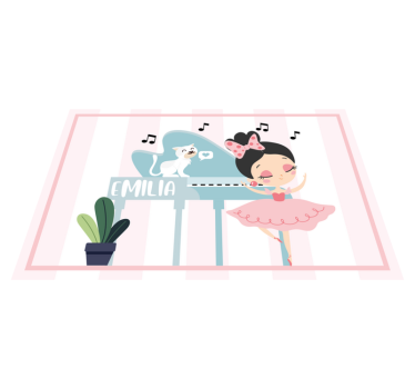 Children placemat ballet dancer figurine - TenStickers