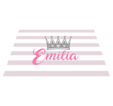 Silver crown with pink name Personalised table mats - TenStickers